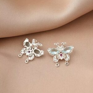 butterfly double pendant spacer silver