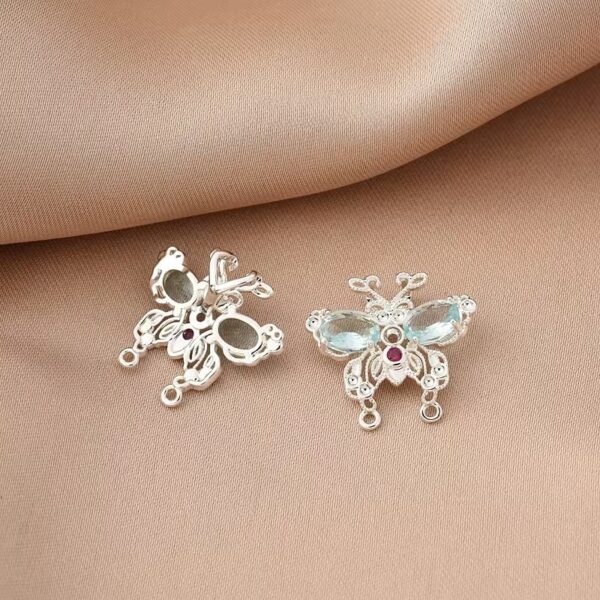 butterfly double pendant spacer silver