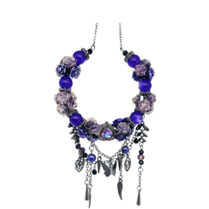 Midnight Violet Rose Necklace